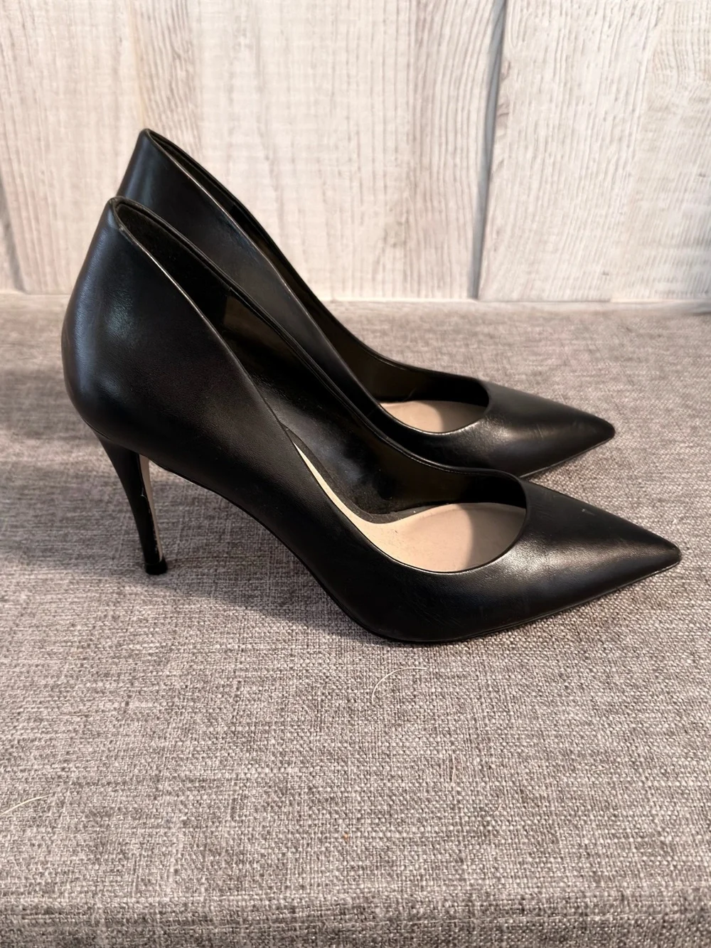 Aldo Black Pointed-Toe Leather Pumps